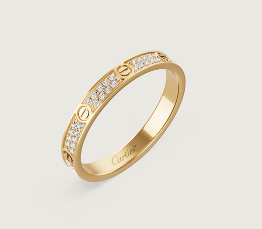 [Rose Tomorrow]LOVE RING 2.6mm-wide full-diamond ring Gold