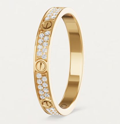 [Rose Tomorrow]LOVE RING 2.6mm-wide full-diamond ring Gold