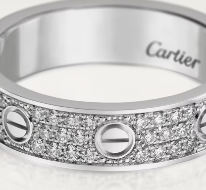 [Rose Tomorrow]LOVE RING 4mm-wide full-diamond ring silver