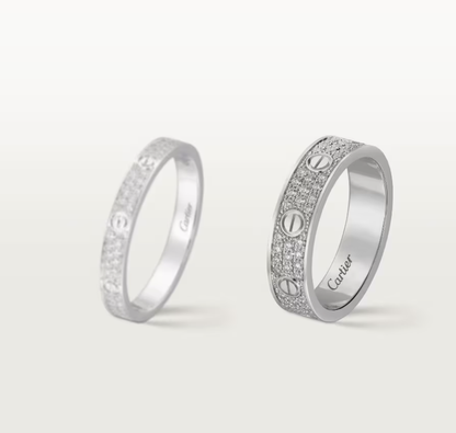 [Rose Tomorrow]LOVE RING 4mm-wide full-diamond ring silver