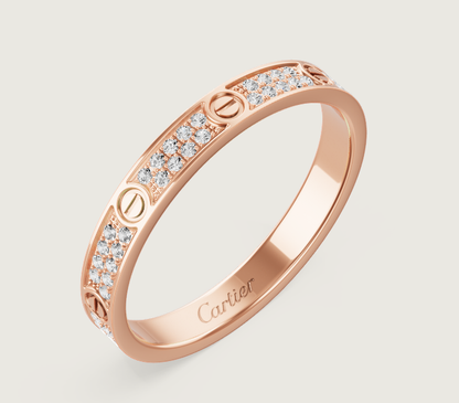 [Rose Tomorrow]LOVE RING 2.6mm-wide full-diamond ring Rose Gold