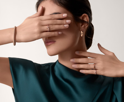 [Rose Tomorrow]LOVE RING 2.6mm-wide full-diamond ring Rose Gold
