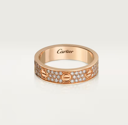 [Rose Tomorrow]LOVE RING 4mm-wide full-diamond ring Rose Gold