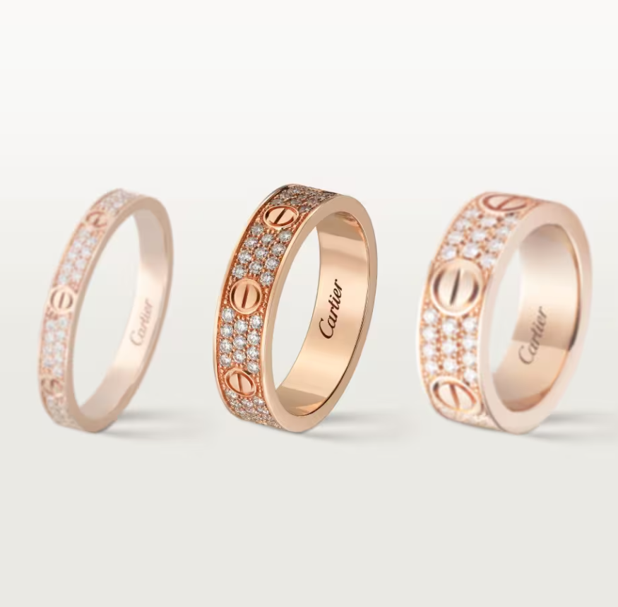 [Rose Tomorrow]LOVE RING 4mm-wide full-diamond ring Rose Gold