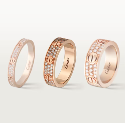 [Rose Tomorrow]LOVE RING 4mm-wide full-diamond ring Rose Gold