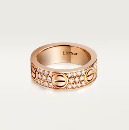 [Rose Tomorrow]LOVE RING 6.5mm-wide full-diamond ring Rose Gold