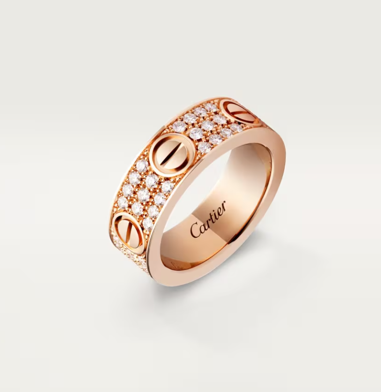 [Rose Tomorrow]LOVE RING 6.5mm-wide full-diamond ring Rose Gold