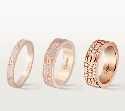 [Rose Tomorrow]LOVE RING 6.5mm-wide full-diamond ring Rose Gold