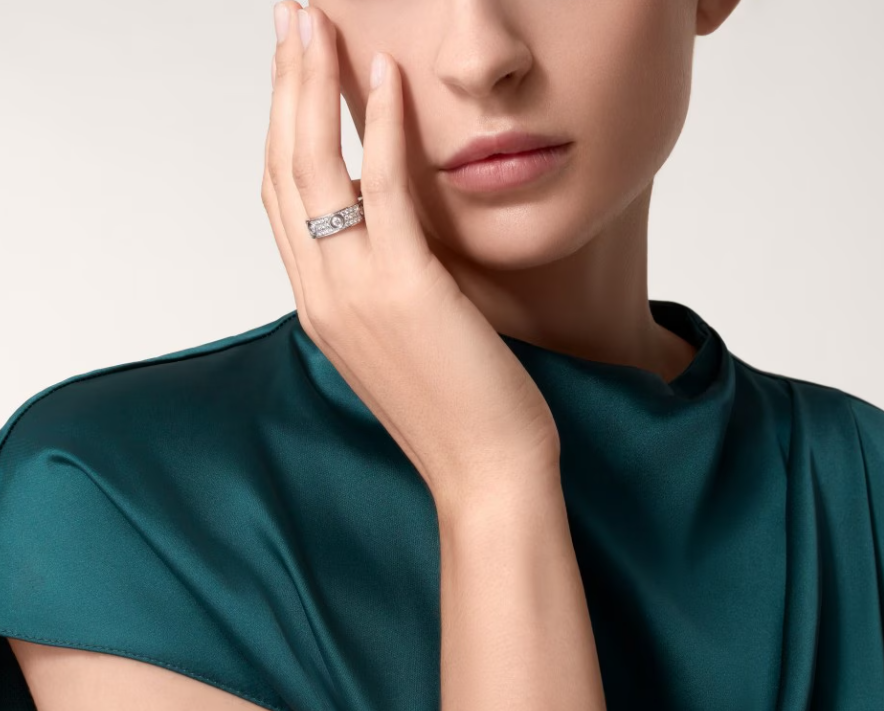 [Rose Tomorrow]LOVE RING 6.5MM Full Diamond, 6 Major Diamonds Silver
