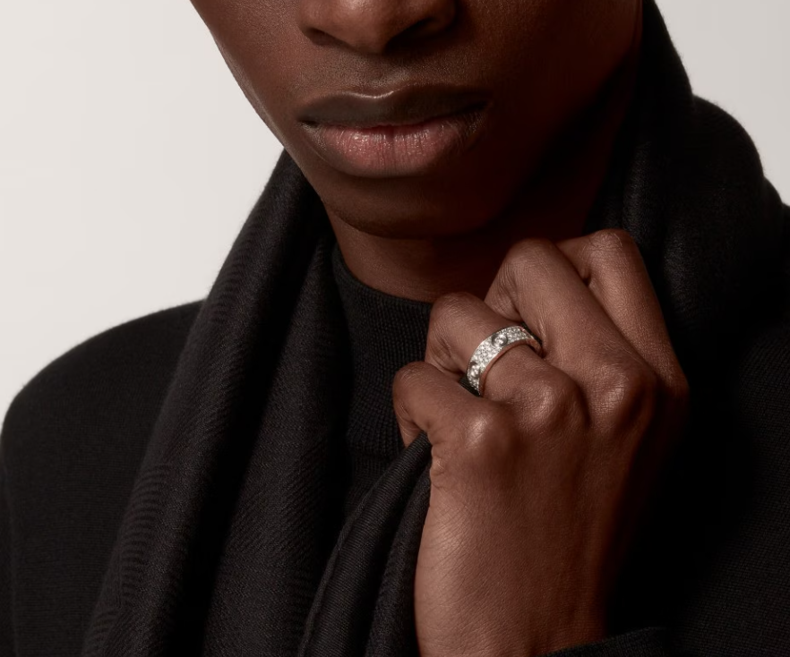 [Rose Tomorrow]LOVE RING 6.5MM Full Diamond, 6 Major Diamonds Silver