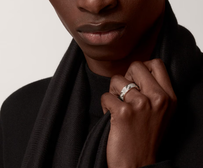 [Rose Tomorrow]LOVE RING 6.5MM Full Diamond, 6 Major Diamonds Silver