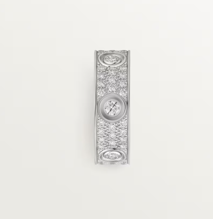 [Rose Tomorrow]LOVE RING 6.5MM Full Diamond, 6 Major Diamonds Silver