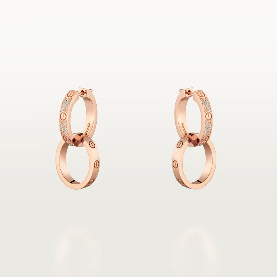 [Rose Tomorrow]LOVE 3.3MM DANGLE HALF DIAMOND EARRINGS