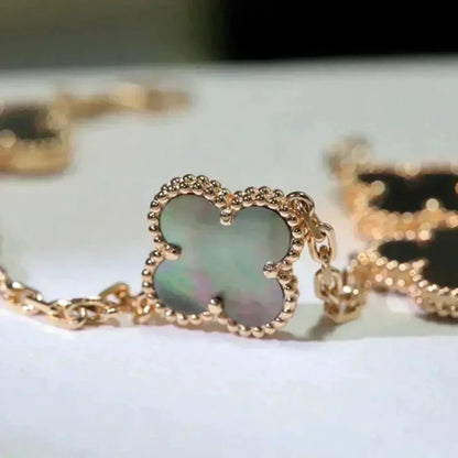[Rose Tomorrow] CLOVER 5 MOTIF GRAY MOP BRACELET COLLECTION