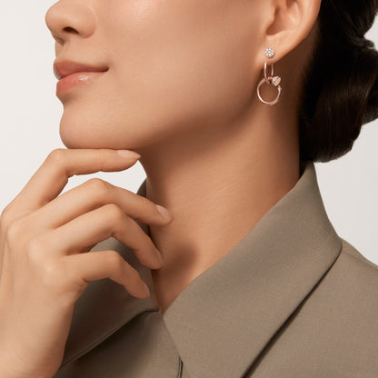 [Rose Tomorrow]JUSTE HALF DIAMOND DOUBLE EARRINGS