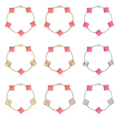 [Rose Tomorrow] CLOVER 5 MOTIFS  PINK MOP BRACELET COLLECTION