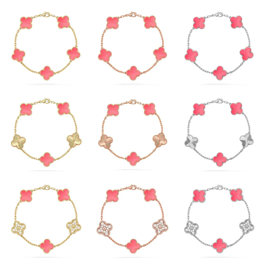 [Rose Tomorrow] CLOVER 5 MOTIFS  PINK MOP BRACELET COLLECTION