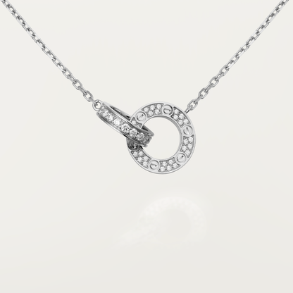 [Rose Tomorrow]LOVE  FULL DIAMOND PENDANT NECKLACE