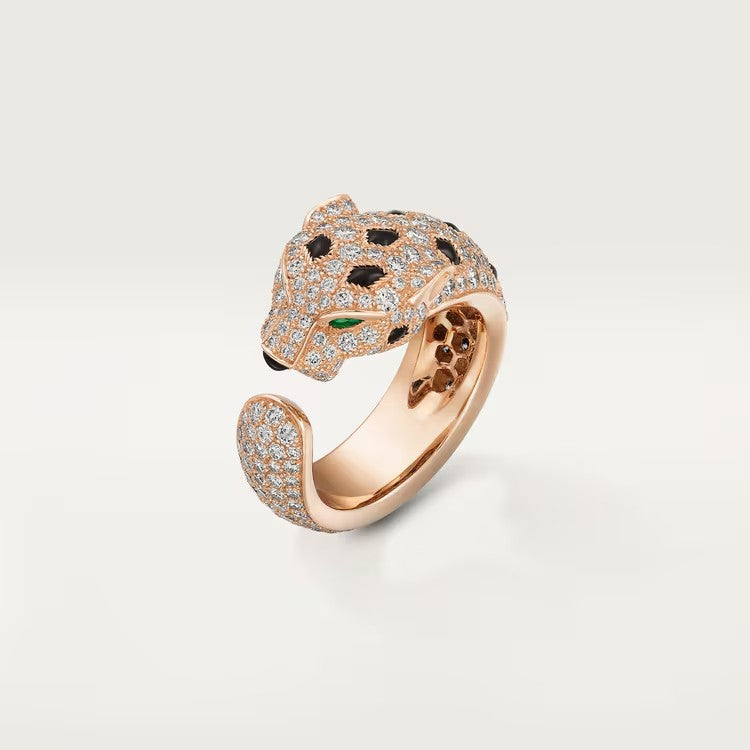 [Rose Tomorrow]PANTHERE SPOTTED FULL DIAMOND MEDIUM RING
