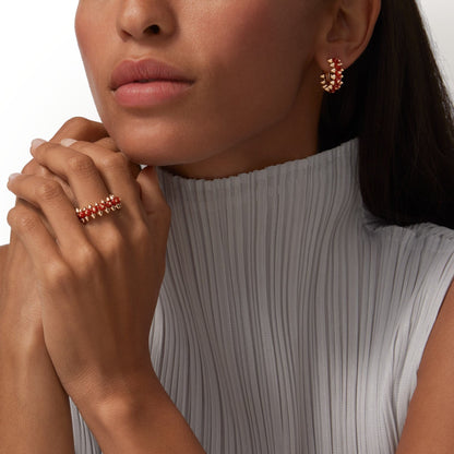 [Rose Tomorrow]CLASH 7.9MM AGATE CHALCEDONY EARRINGS