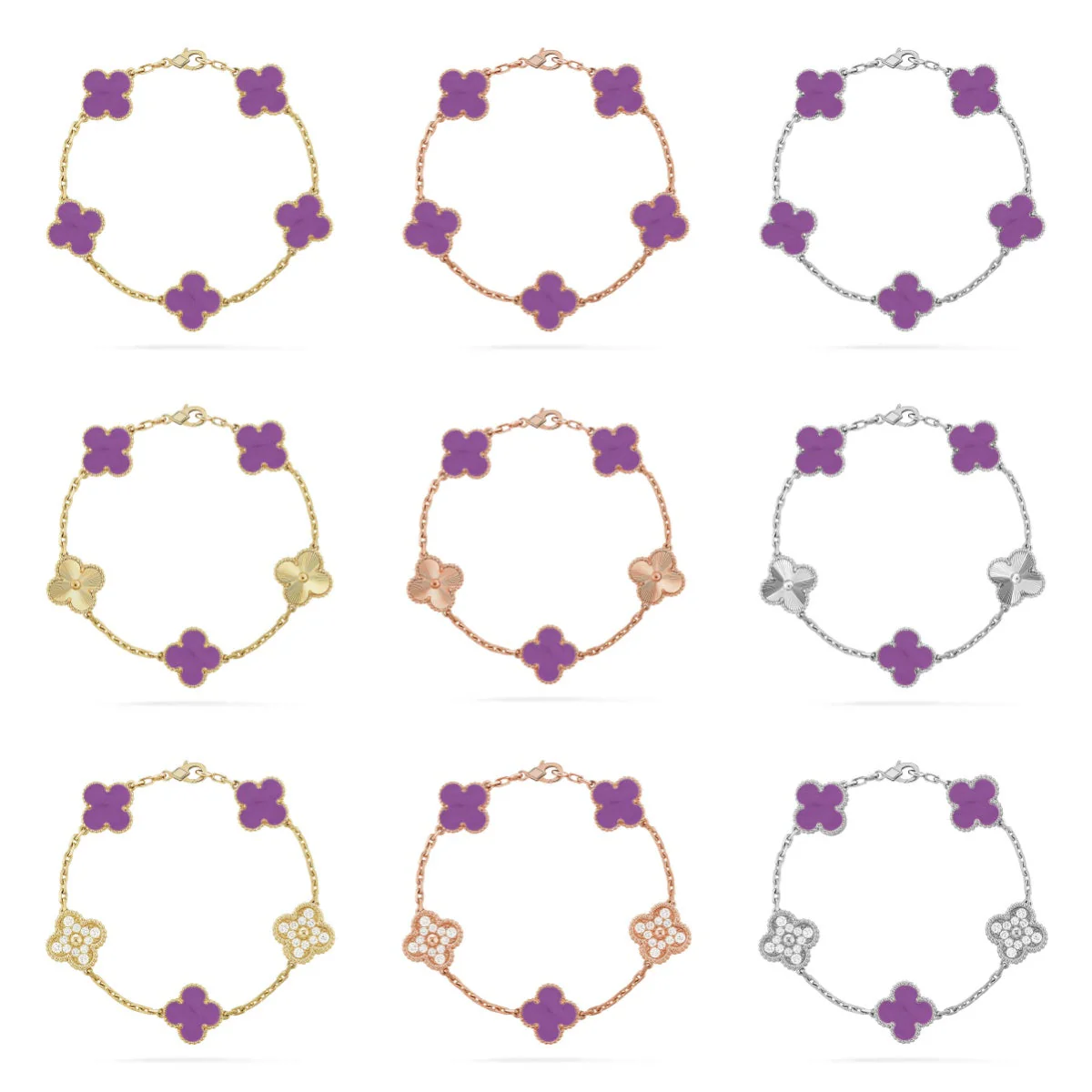 [Rose Tomorrow] CLOVER 5 MOTIF VIOLET BRACELET COLLECTION