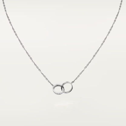 [Rose Tomorrow]LOVE DOUBLE RING HALF DIAMOND NECKLACE