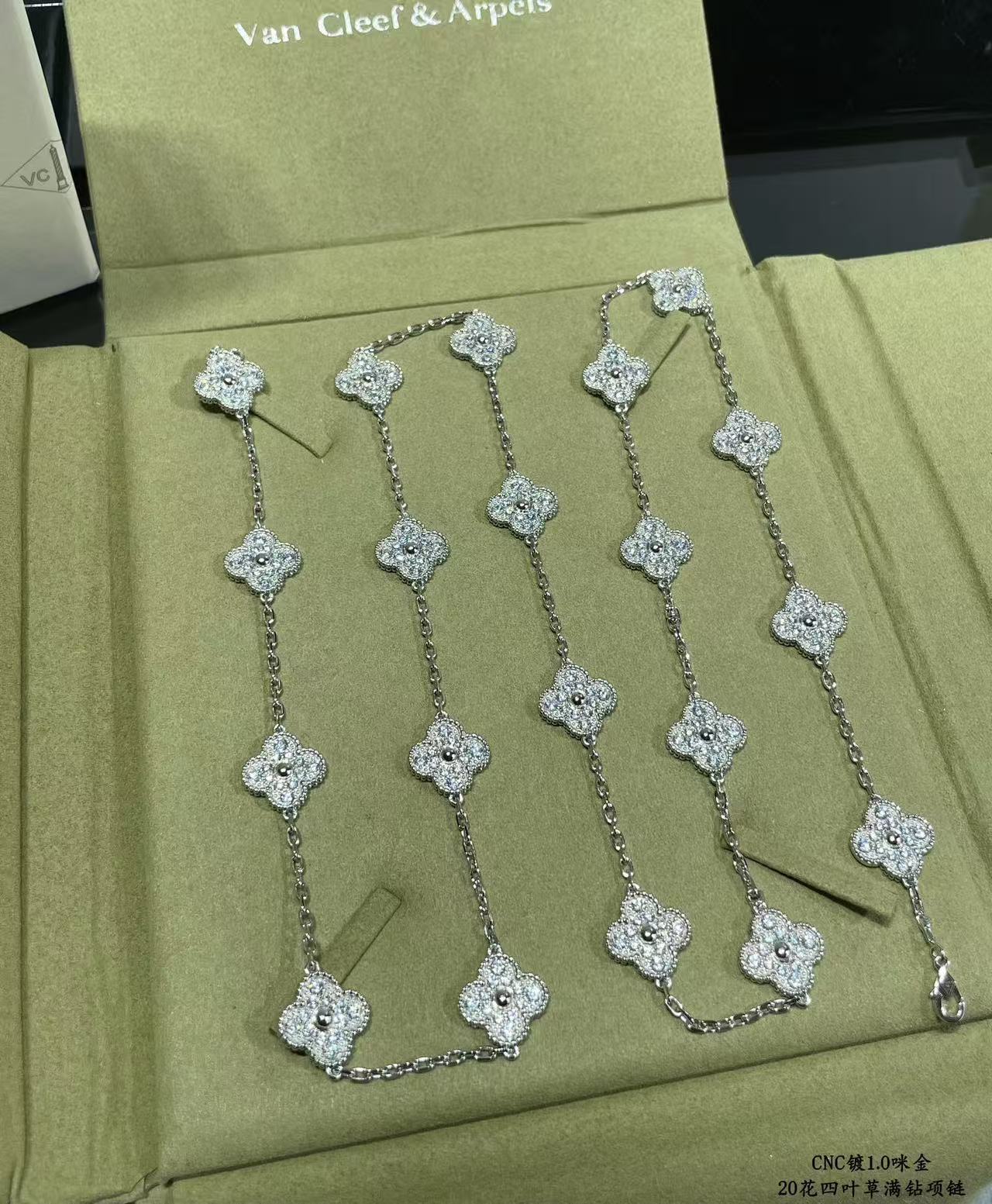 [Rose Tomorrow]CLOVER 20 MOTIFS FULL-DIAMOND NECKLACE
