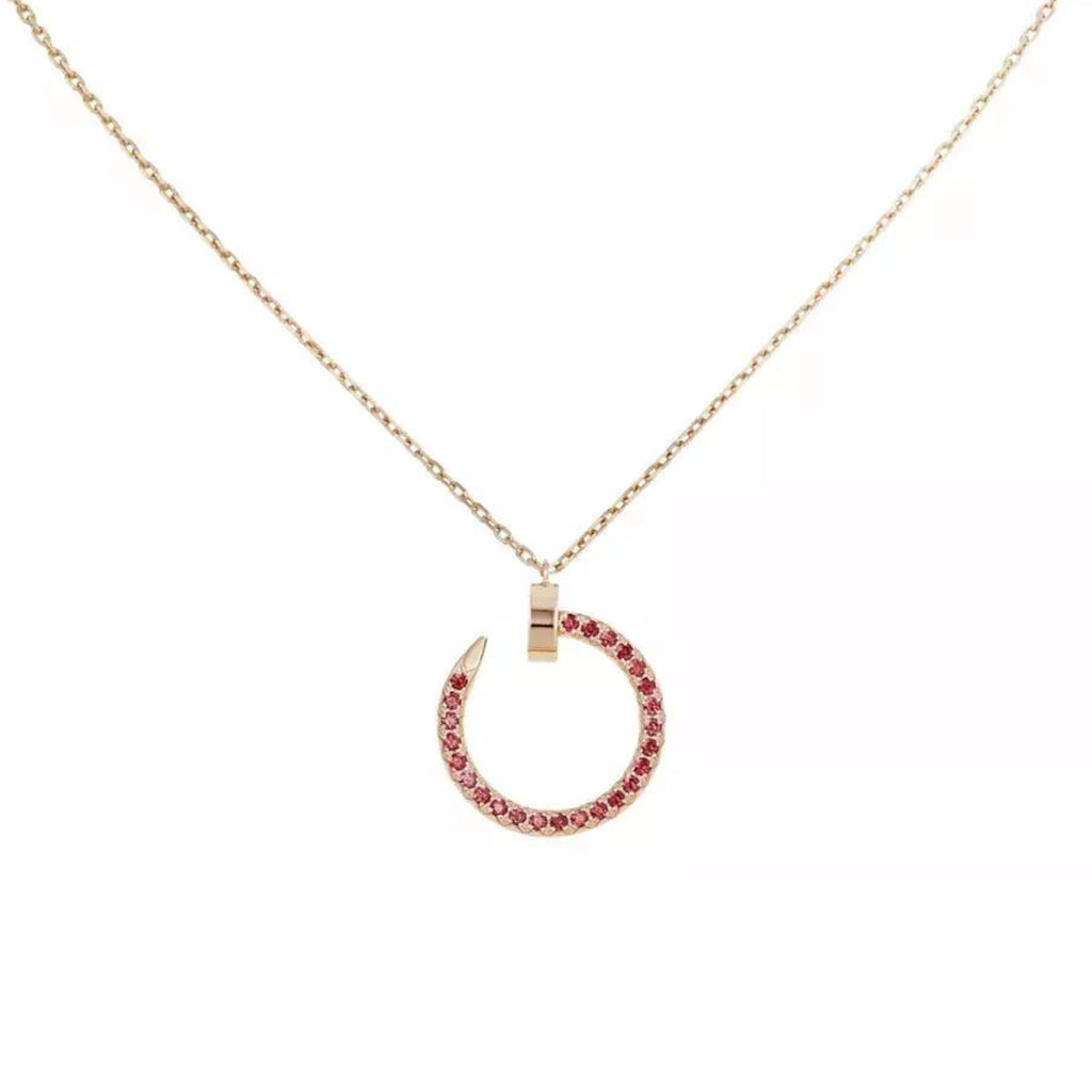 [Rose Tomorrow]JUSTE NECKLACE RED FULL DIAMONDS