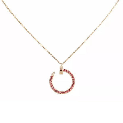 [Rose Tomorrow]JUSTE NECKLACE RED FULL DIAMONDS