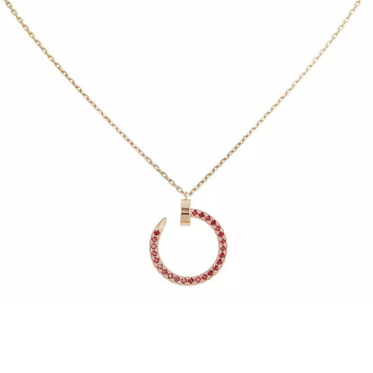 [Rose Tomorrow]JUSTE NECKLACE RED FULL DIAMONDS