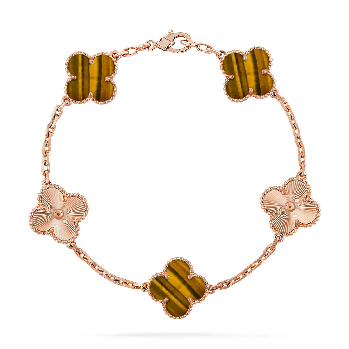 [Rose Tomorrow] CLOVER 5 MOTIFS TIGER EYE BRACELET COLLECTION