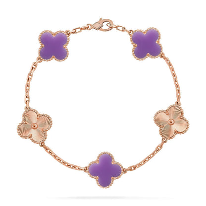 [Rose Tomorrow]CLOVER 5 MOTIF LIGHT PURPLE BRACELET COLLECTION