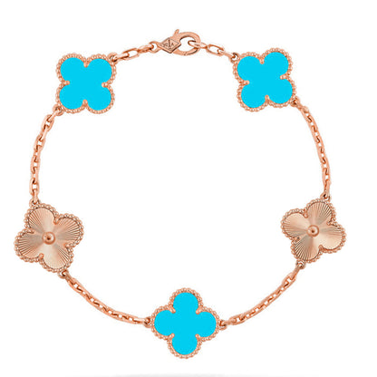 [Rose Tomorrow] CLOVER 5 MOTIF TURQUOISE BRACELET COLLECTION