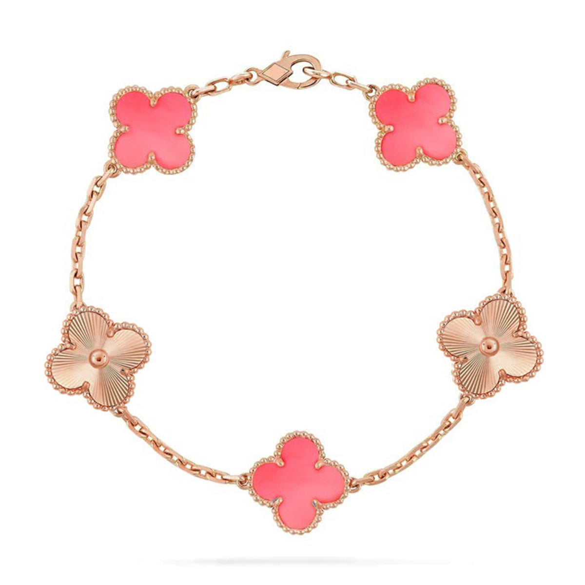 [Rose Tomorrow] CLOVER 5 MOTIFS  PINK MOP BRACELET COLLECTION