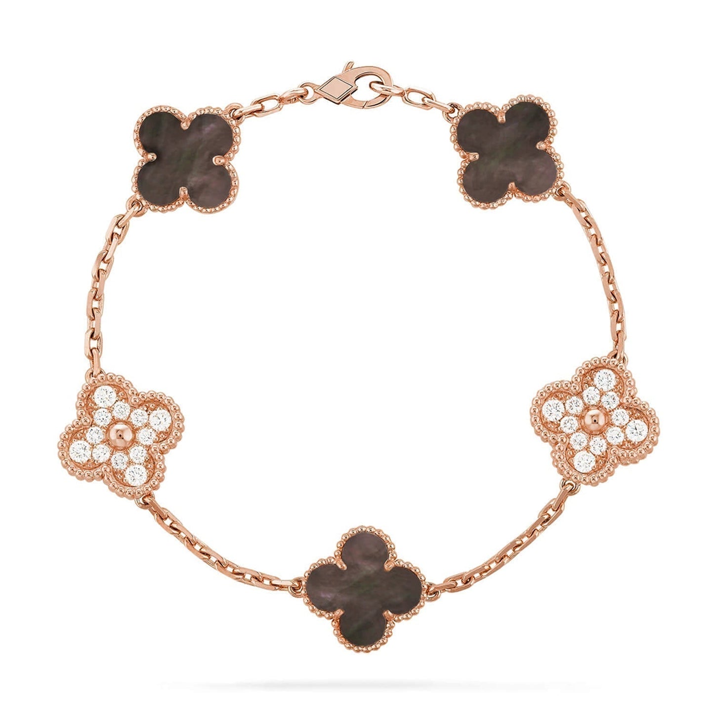 [Rose Tomorrow] CLOVER 5 MOTIF GRAY MOP BRACELET COLLECTION