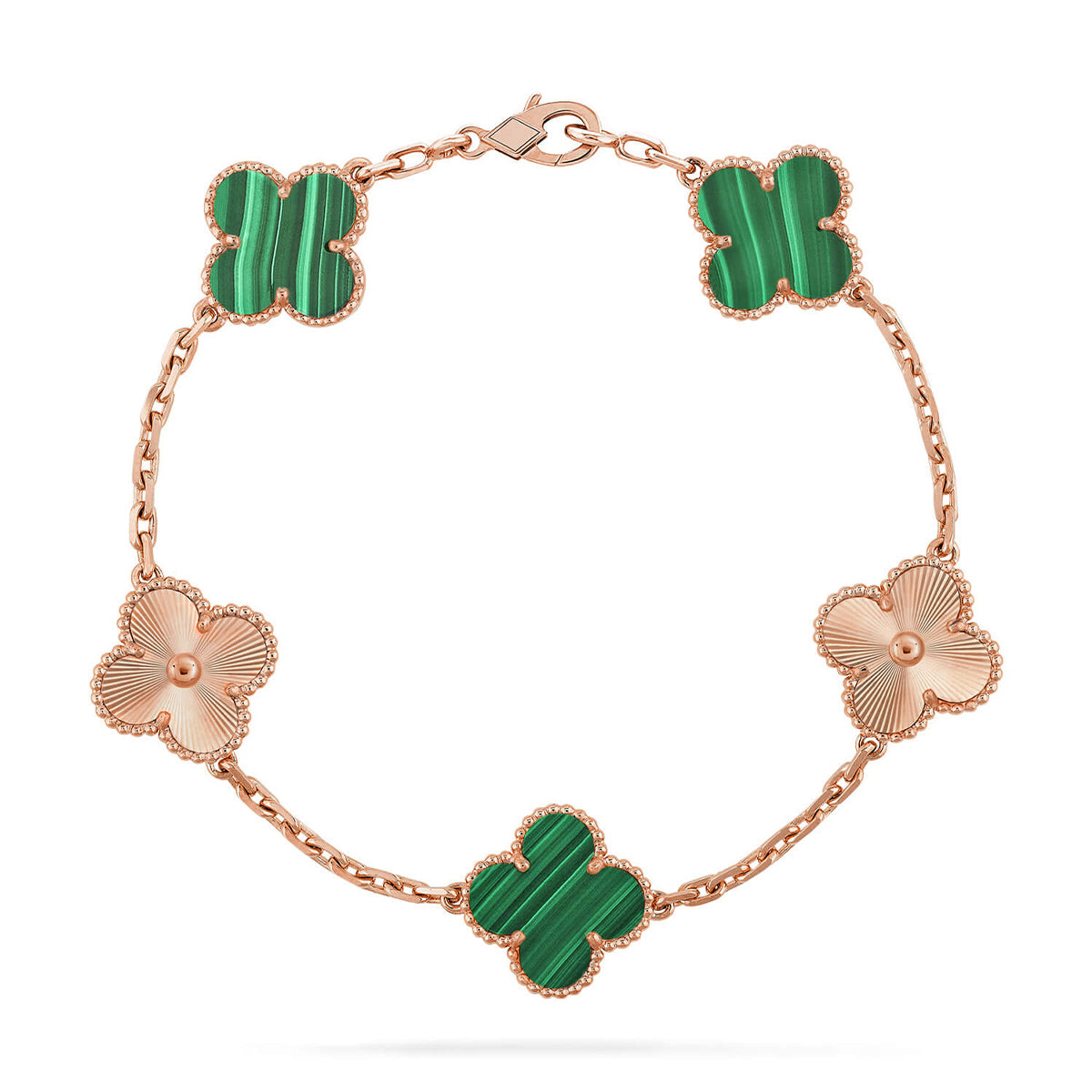 [Rose Tomorrow] CLOVER 5 MOTIF MALACHITE BRACELET COLLECTION
