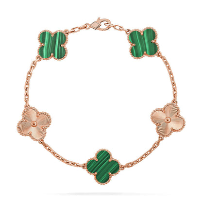 [Rose Tomorrow] CLOVER 5 MOTIF MALACHITE BRACELET COLLECTION