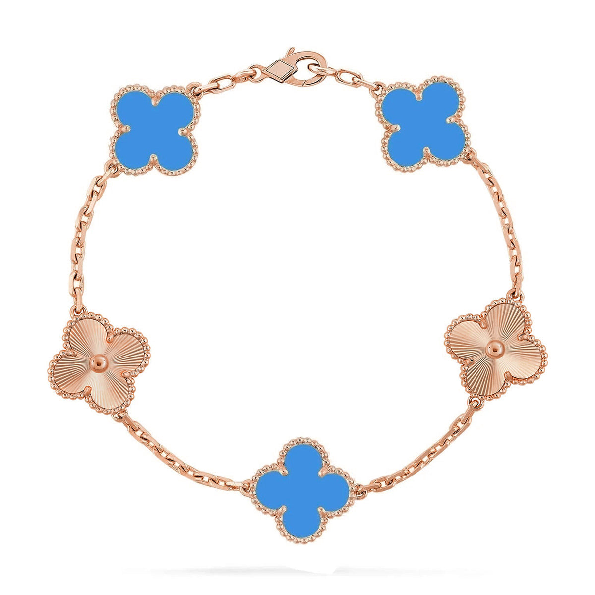 [Rose Tomorrow] CLOVER 5 MOTIF BLUE AGATE BRACELET COLLECTION