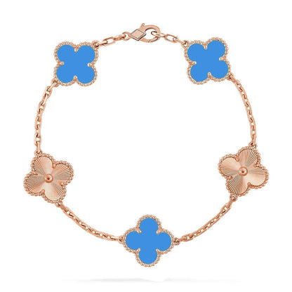 [Rose Tomorrow] CLOVER 5 MOTIF BLUE AGATE BRACELET COLLECTION