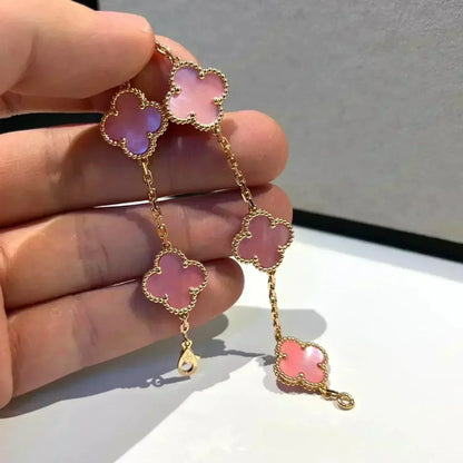 [Rose Tomorrow] CLOVER 5 MOTIFS  PINK MOP BRACELET COLLECTION