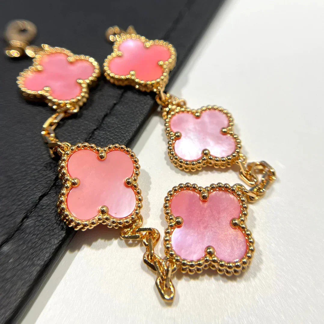 [Rose Tomorrow] CLOVER 5 MOTIFS  PINK MOP BRACELET COLLECTION