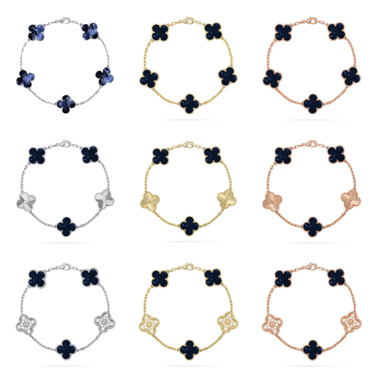 [Rose Tomorrow]CLOVER 5 MOTIF PIETERSITE BRACELET COLLECTION