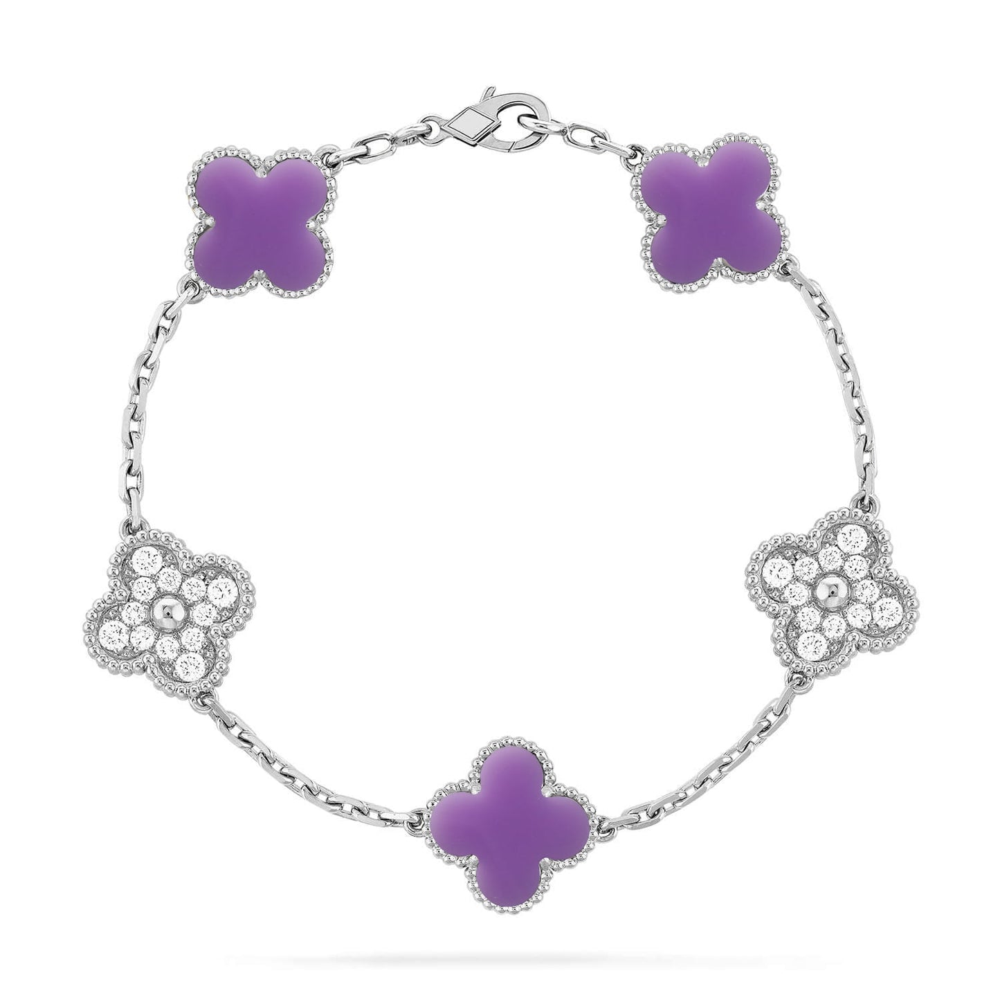 [Rose Tomorrow]CLOVER 5 MOTIF LIGHT PURPLE BRACELET COLLECTION
