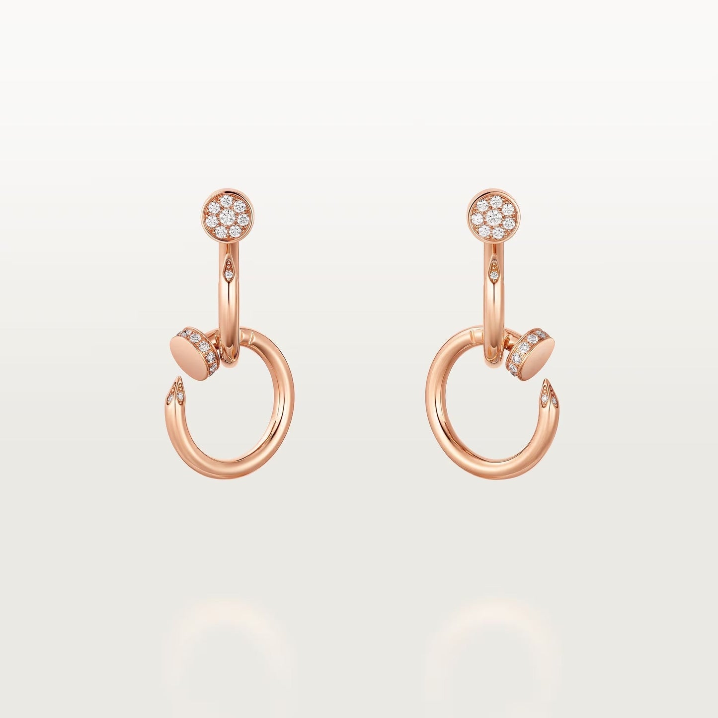 [Rose Tomorrow]JUSTE HALF DIAMOND DOUBLE EARRINGS