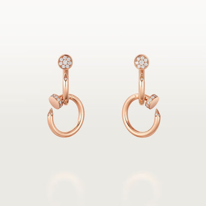 [Rose Tomorrow]JUSTE HALF DIAMOND DOUBLE EARRINGS