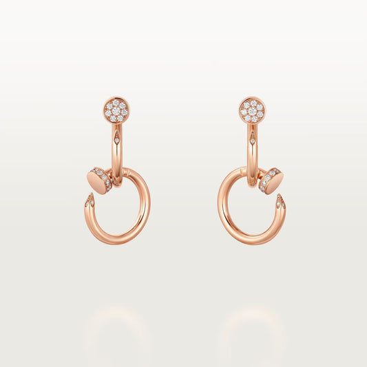[Rose Tomorrow]JUSTE HALF DIAMOND DOUBLE EARRINGS