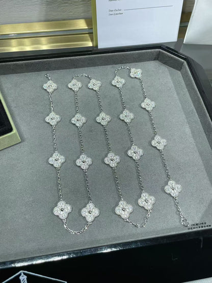 [Rose Tomorrow]CLOVER 20 MOTIFS FULL-DIAMOND NECKLACE