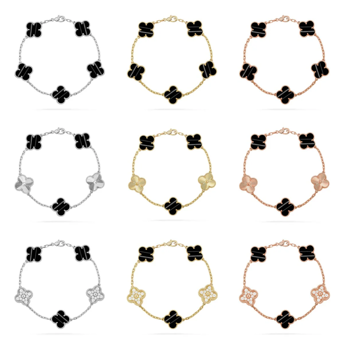 [Rose Tomorrow] CLOVER 5 MOTIF PULSAR STONE BRACELET COLLECTION
