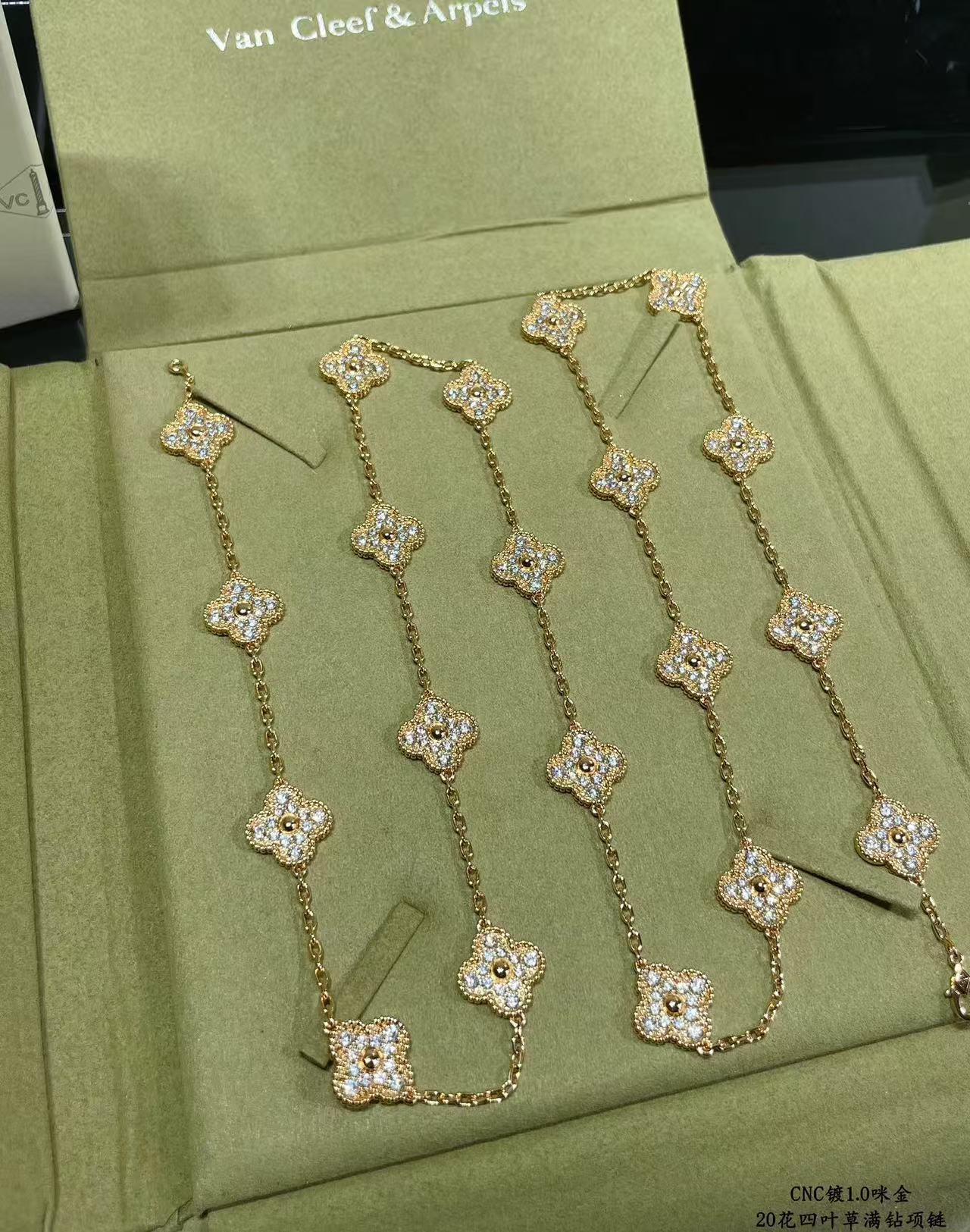 [Rose Tomorrow]CLOVER 20 MOTIFS FULL-DIAMOND NECKLACE