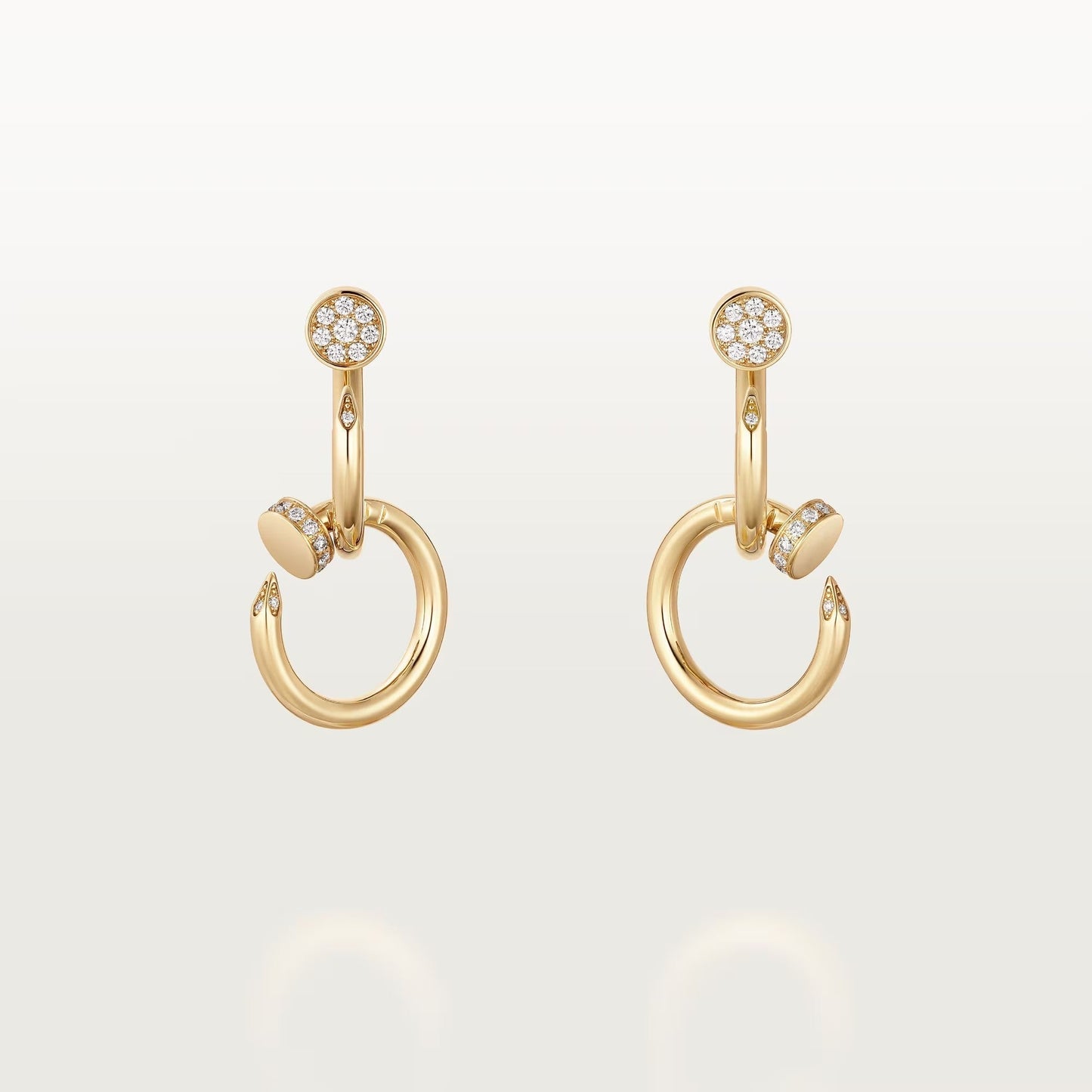 [Rose Tomorrow]JUSTE HALF DIAMOND DOUBLE EARRINGS